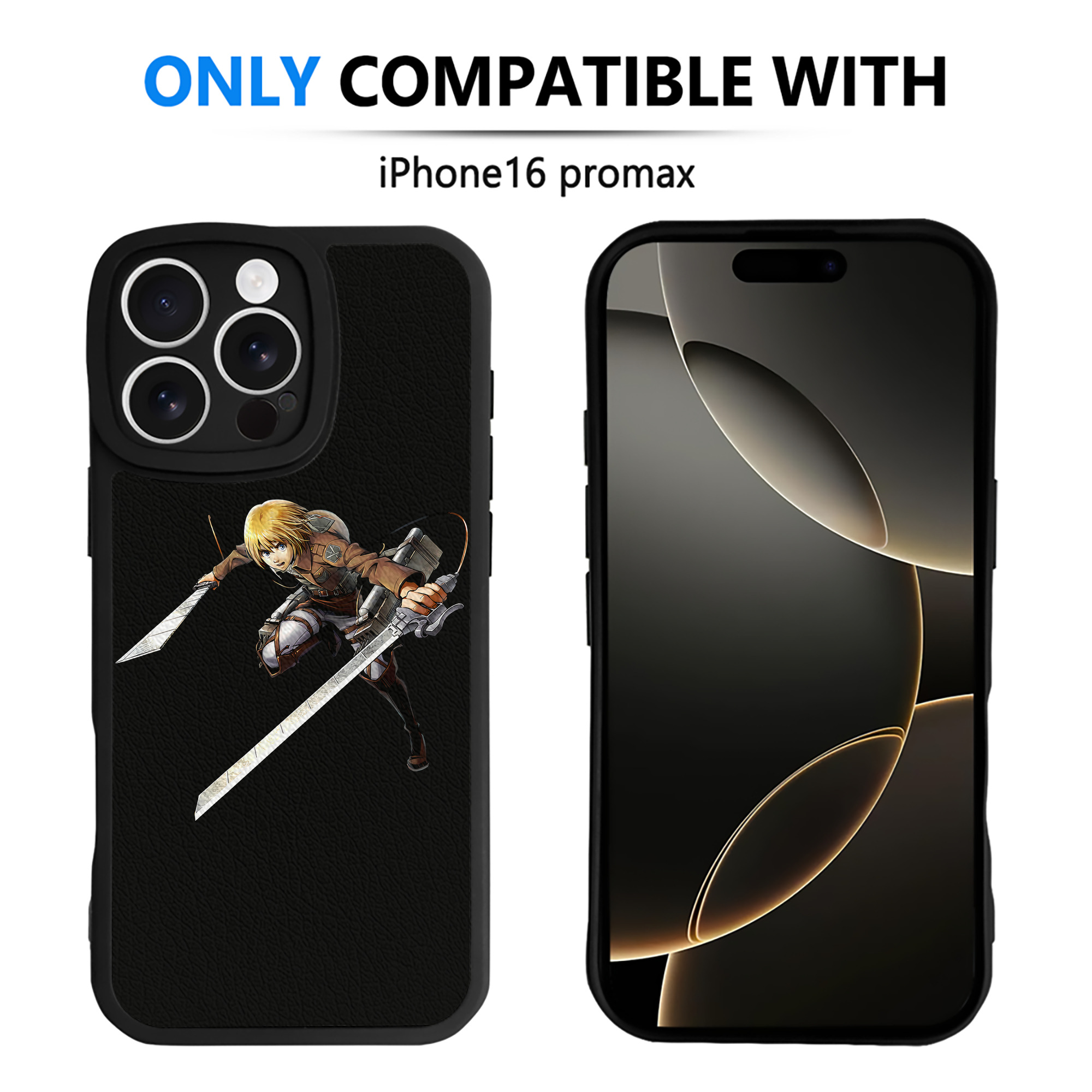（画像用） 進撃の巨人 アルミン·アルレルト Attack on Titan Armin Arlert 【iPhone 16シリーズ対応】シリコンスマホケース（レザー調） 材質：シリコン
